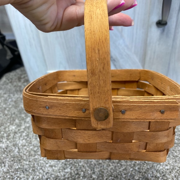 1994 Small Square Longaberger Basket with Handle 6.5”x6.5” - Picture 4 of 11